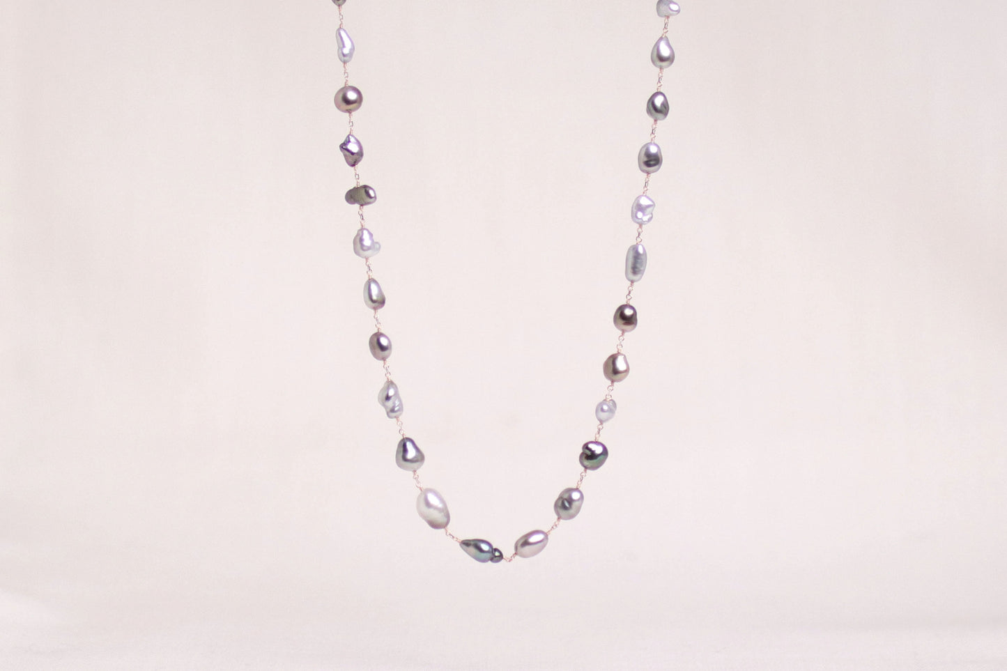 【CASMINE X J.C.BAR】K18YG黒蝶ケシパールネックレス