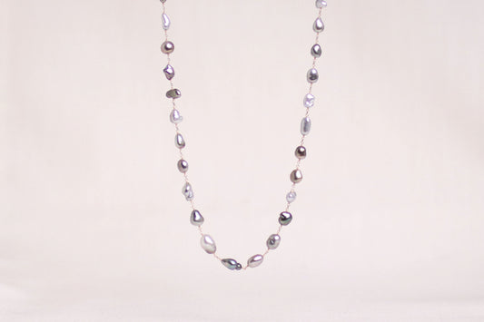 【CASMINE X J.C.BAR】K18YG黒蝶ケシパールネックレス