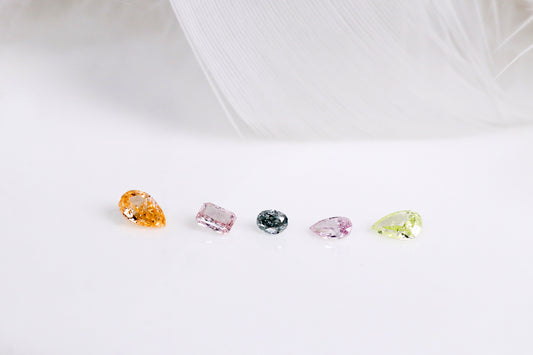天然ファンシーカラーダイヤモンド マルチロット 5P 0.646ct
