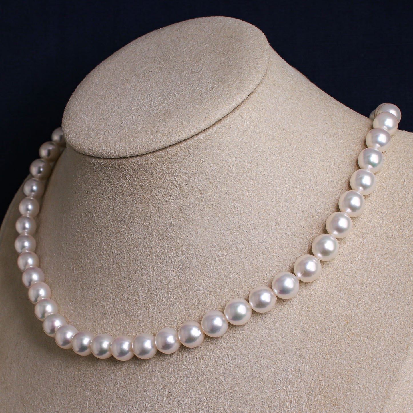 希少なあこや無調色真珠ネックレス 7.5-8.0mm 1068401