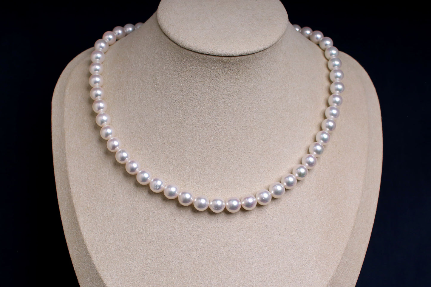 希少なあこや無調色真珠ネックレス 8.0-8.5mm イヤリングorピアスセット 1070141