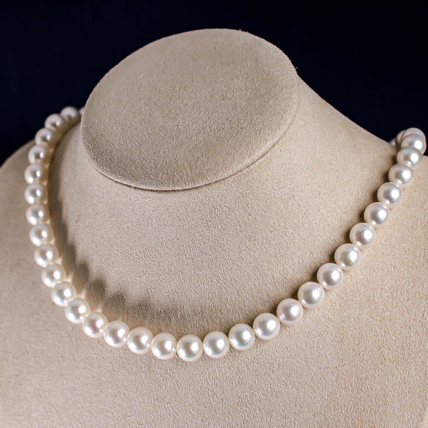 希少なあこや無調色真珠ネックレス 8.0-8.5mm イヤリングorピアスセット 1070143