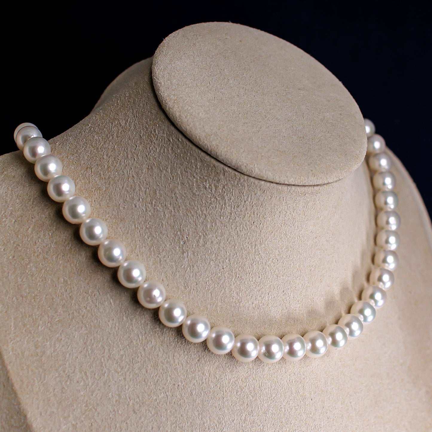 希少なあこや無調色真珠ネックレス 8.0-8.5mm イヤリングorピアスセット 1070143