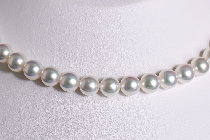希少なあこや無調色真珠ネックレス 8.0-8.5mm イヤリングorピアスセット 1070827