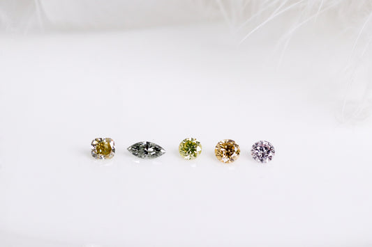 天然ファンシーダイヤモンド マルチロット 5P 0.613ct