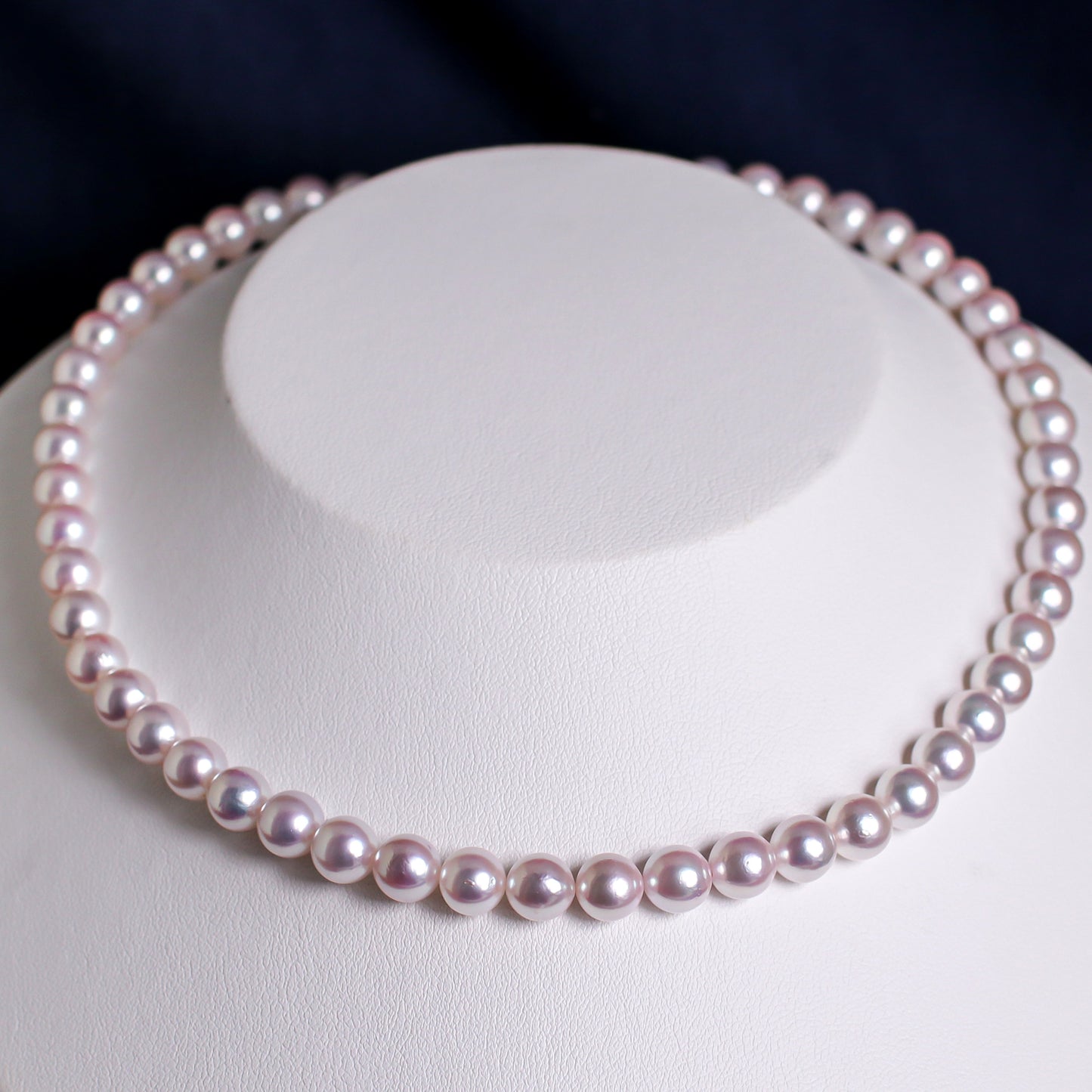 調色あこや真珠ネックレス 7.5-8.0mm イヤリングorピアスセット 1071830