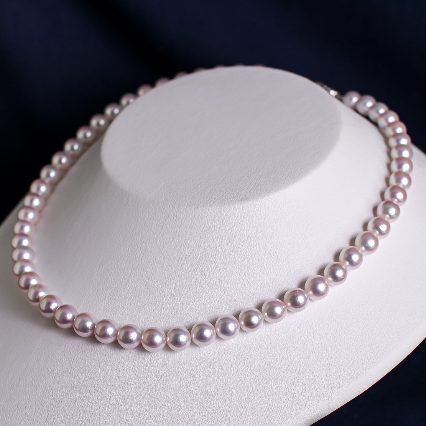 調色あこや真珠ネックレス 7.5-8.0mm イヤリングorピアスセット 1071830