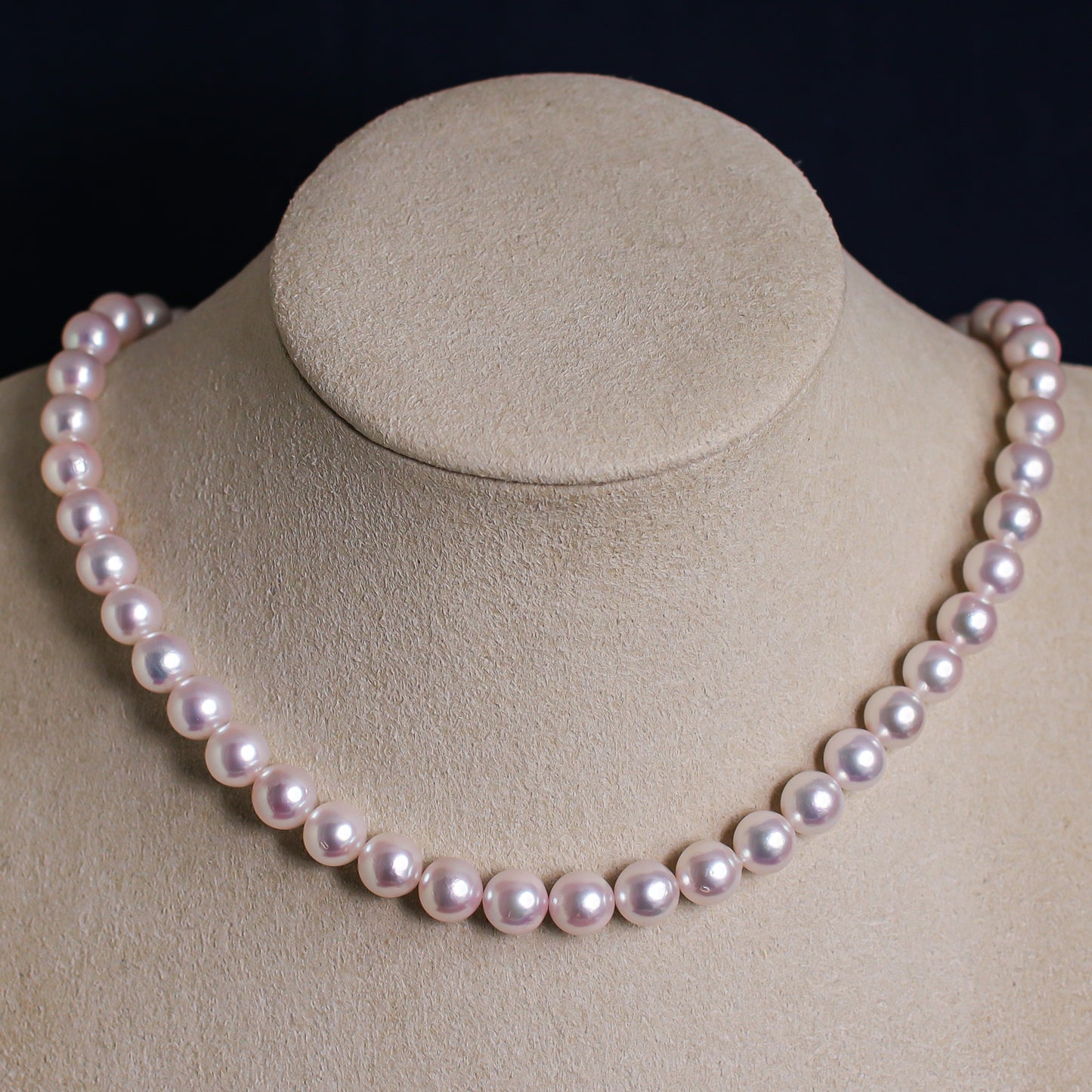 調色あこや真珠ネックレス 7.5-8.0mm イヤリングorピアスセット 1071830