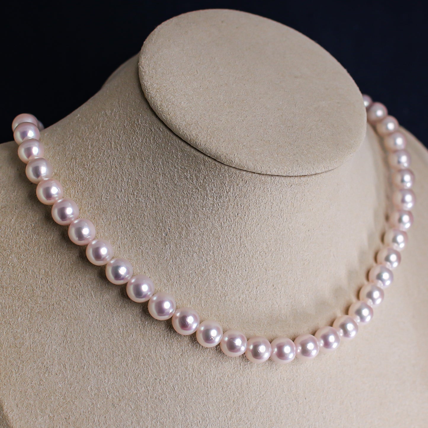 調色あこや真珠ネックレス 7.5-8.0mm イヤリングorピアスセット 1071830