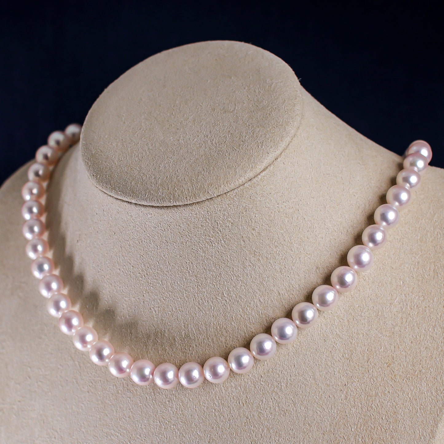 調色あこや真珠ネックレス 7.5-8.0mm イヤリングorピアスセット 1071830