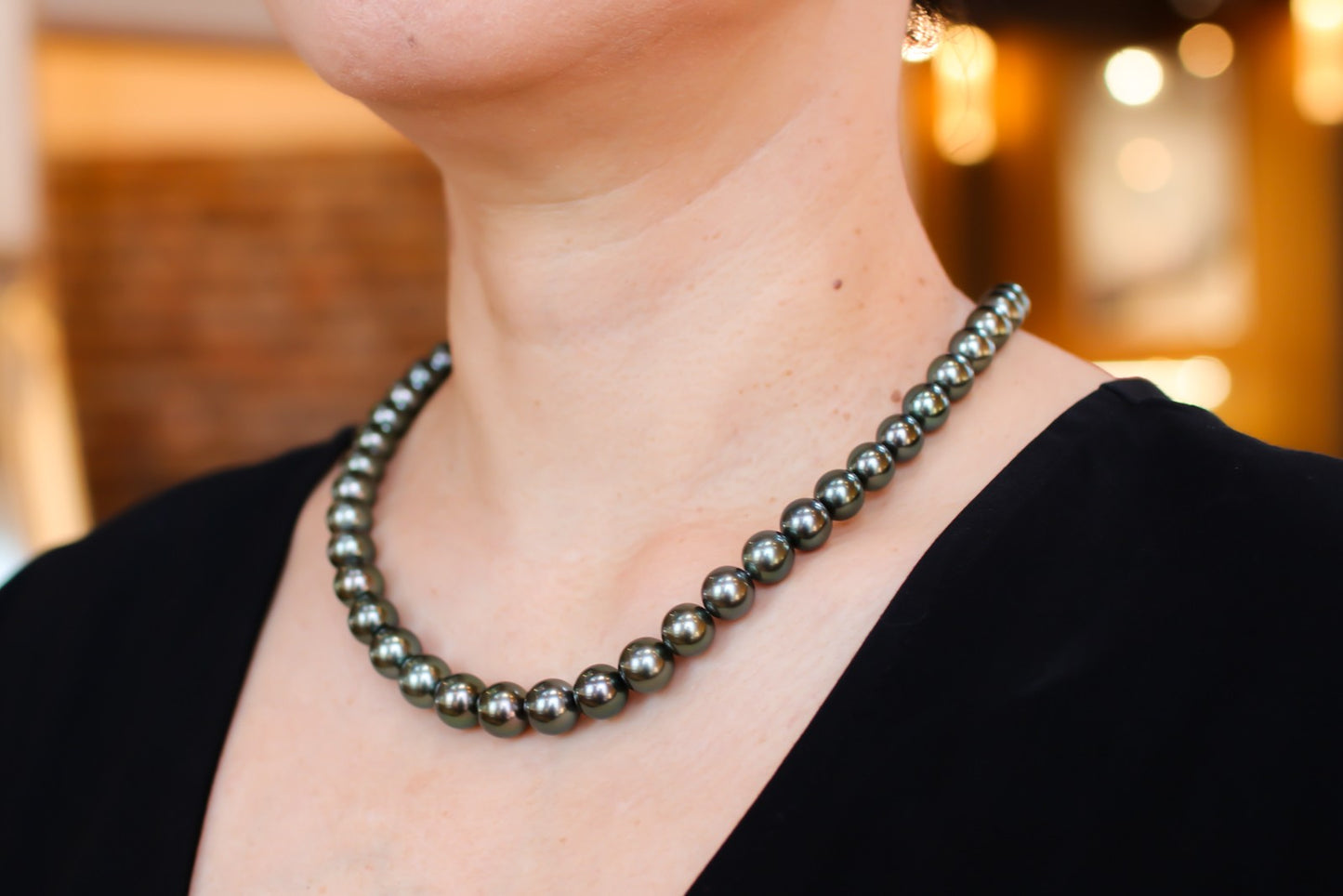 タヒチパール（黒蝶真珠）ネックレス 8.0-10.5mm