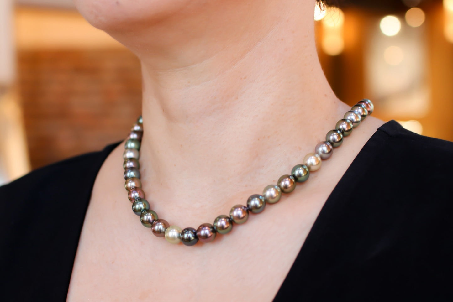 タヒチパール（黒蝶真珠）ネックレス 7.9-9.4mm