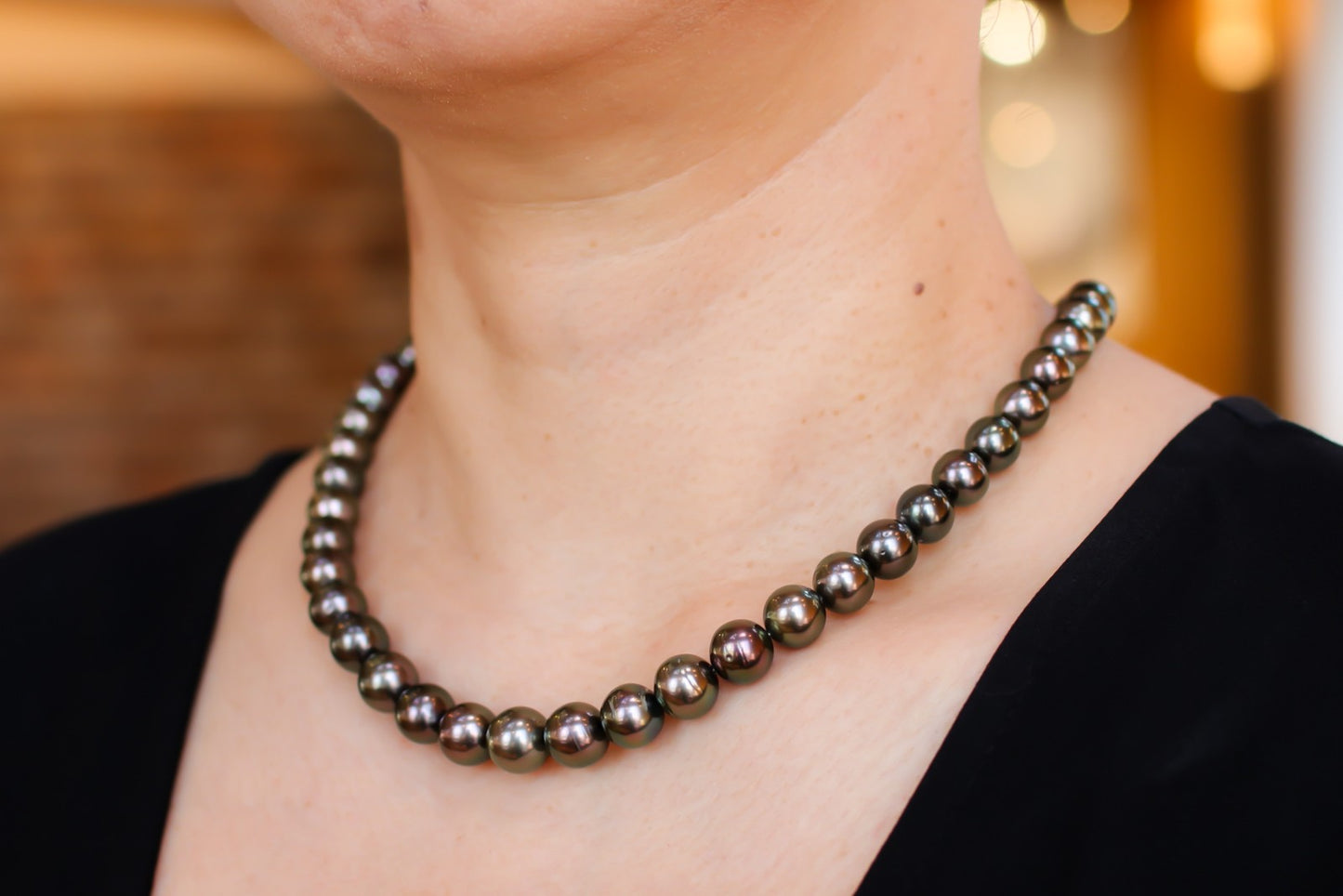 タヒチパール（黒蝶真珠）ネックレス 7.7-10.1mm